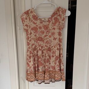 Rip Curl Pink and Cream Floral Dress
